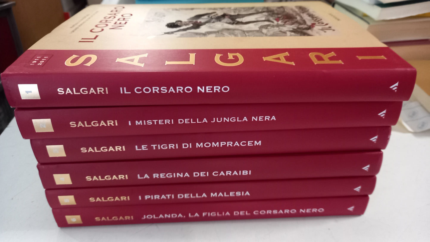 7 volum:i il corsaro nero,i pirati della malesia,la regina dei caraibi,i misteri della jungla nera.le tigri di mompracem,Jolanda la figlia del corsaro nero