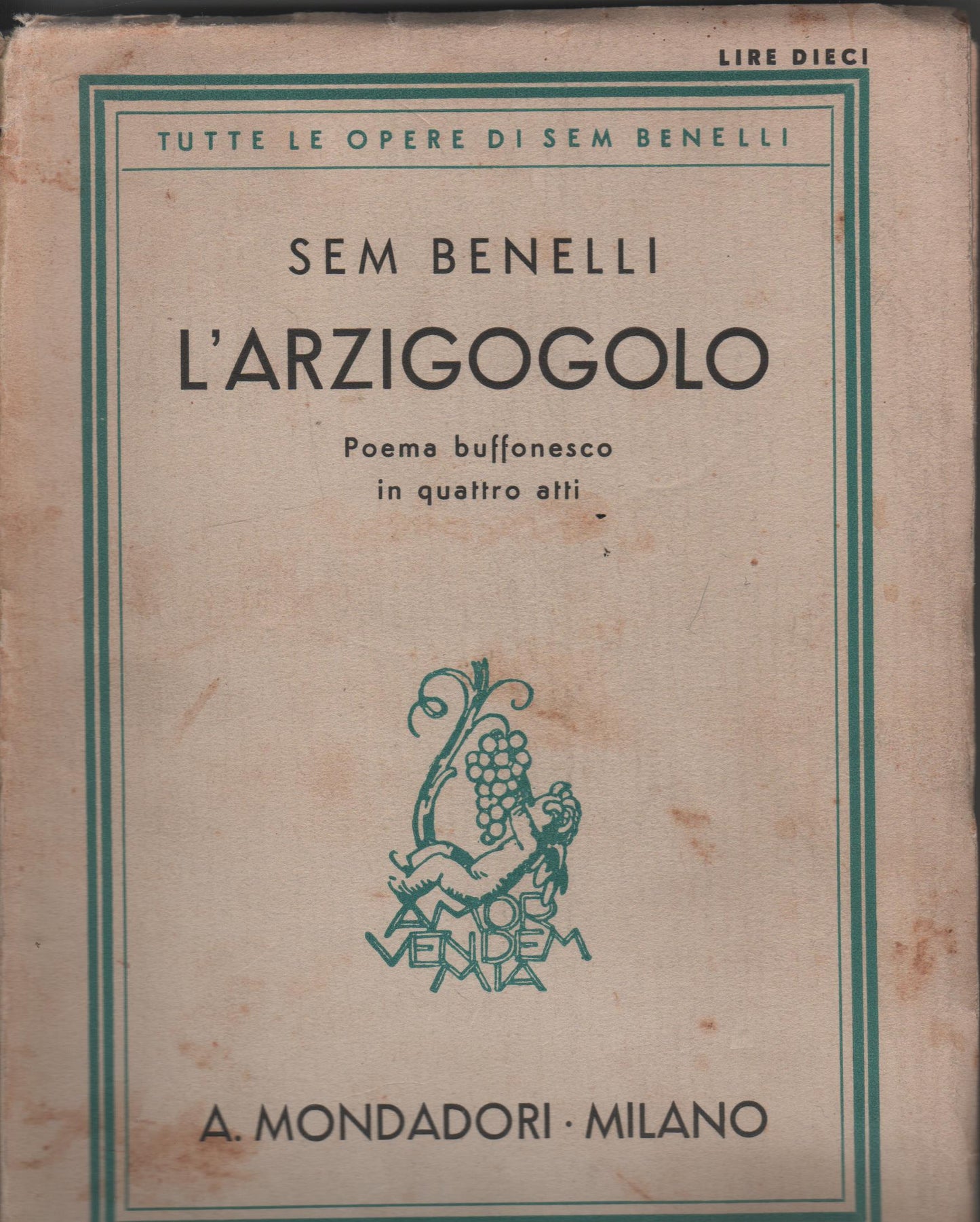 L'arzigogolo. Poema buffonesco in quattro atti.