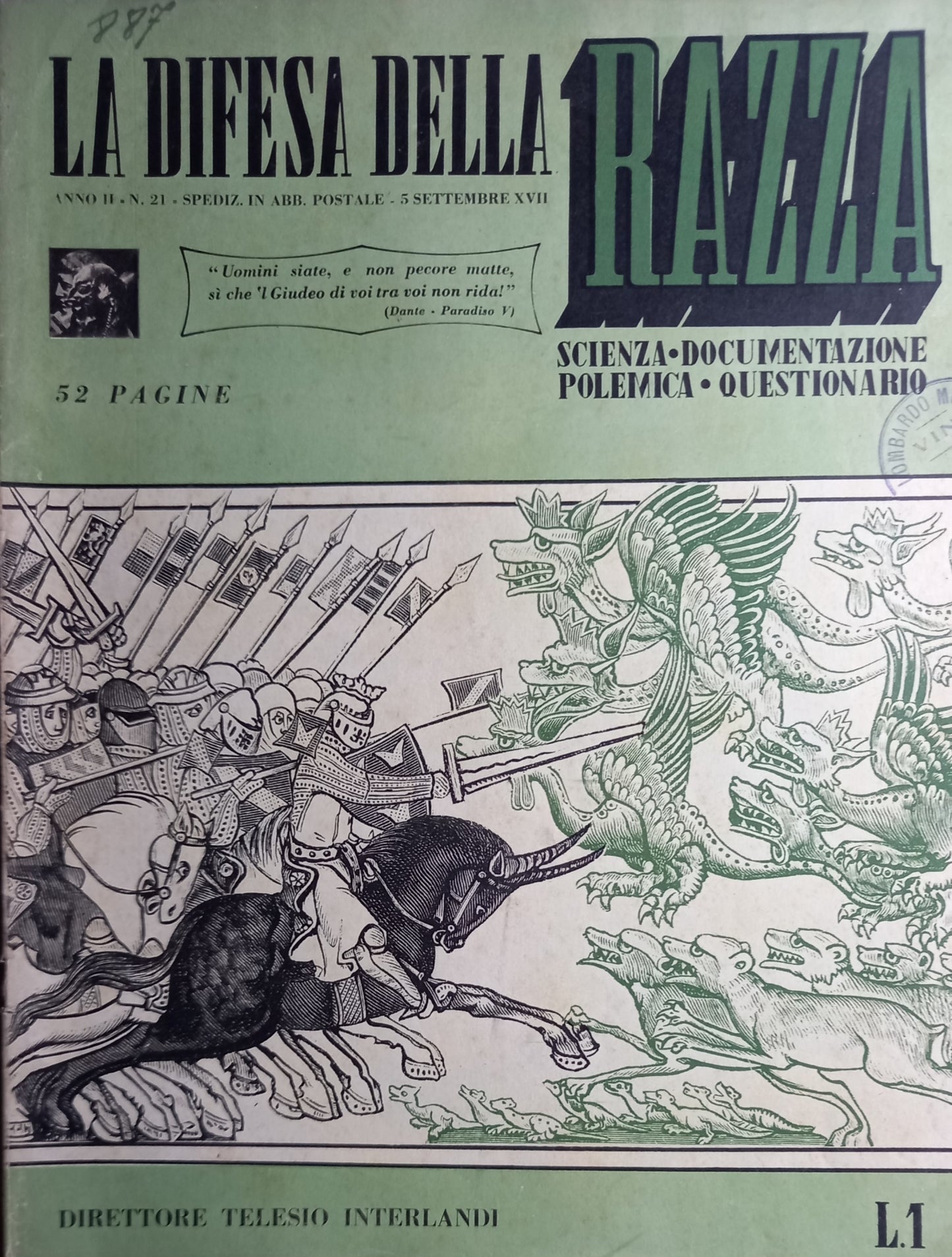 La difesa della razza - anno II N 21 - 5 settembre 1939