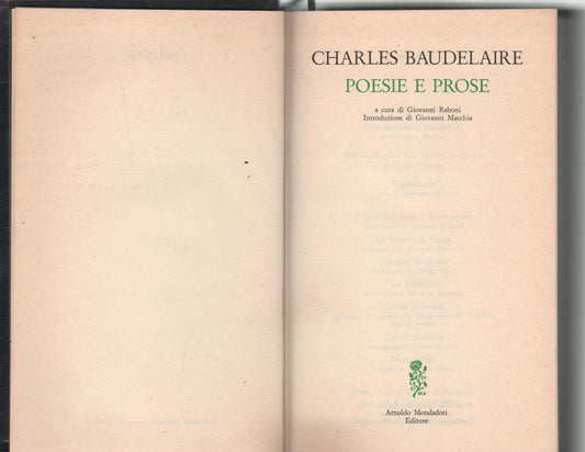 Poesie e prose. A cura di Giovanni Raboni.