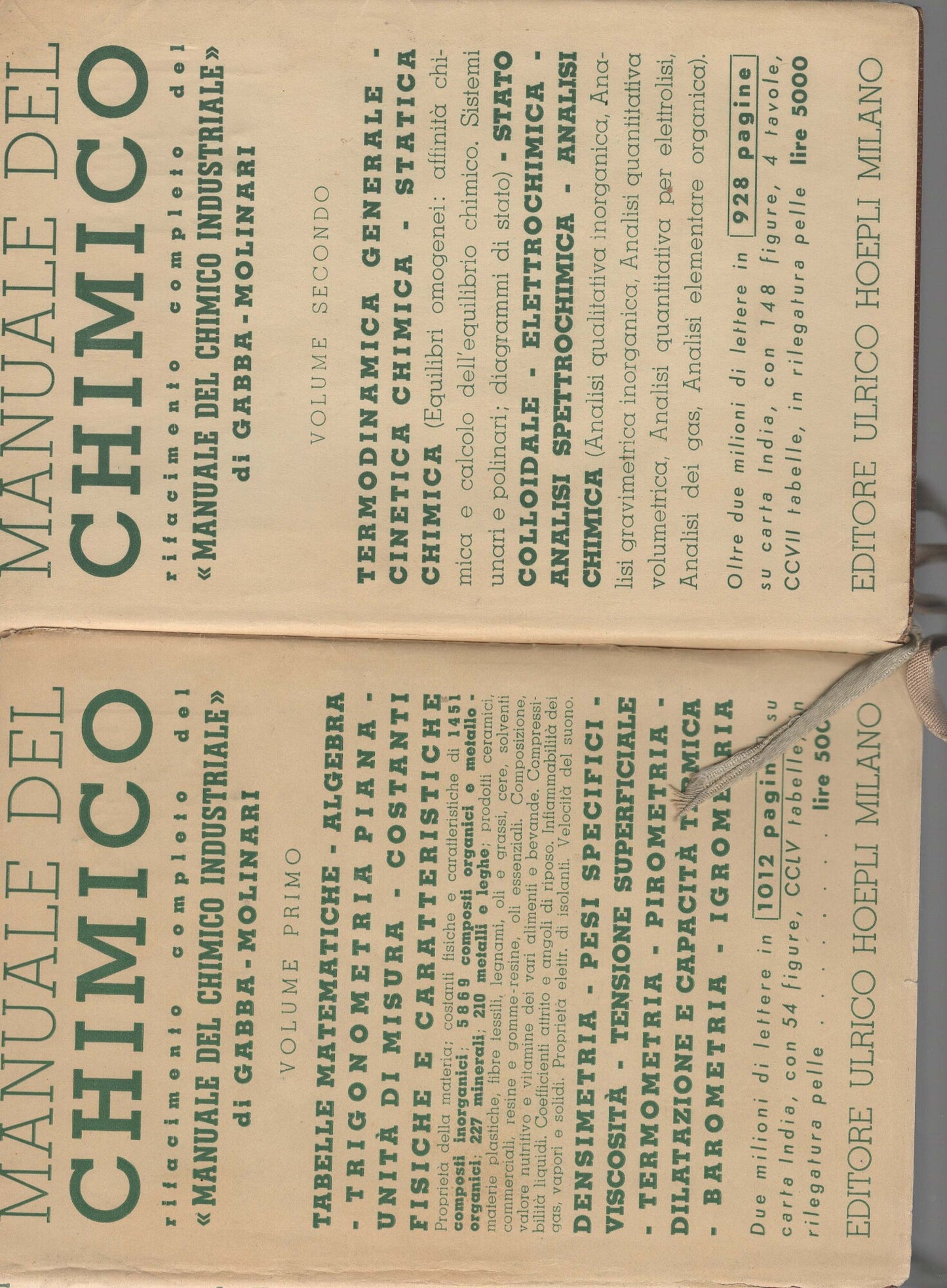 MANUALE DEL CHIMICO 1 E 2 VOLUME