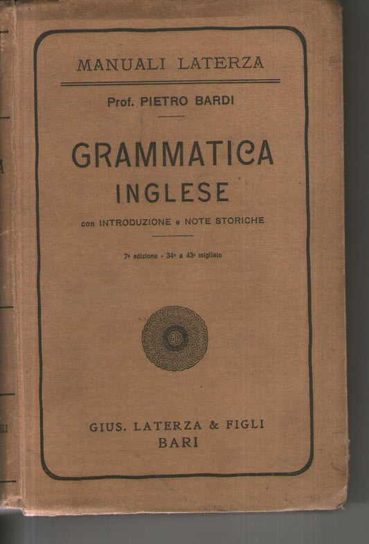 Pietro Bardi - GRAMMATICA INGLESE - 1924