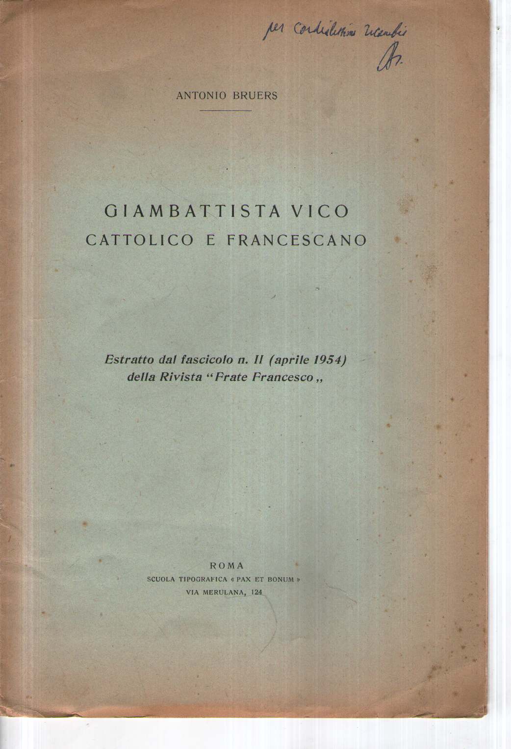 Giambattista Vico Cattolico e Francescano