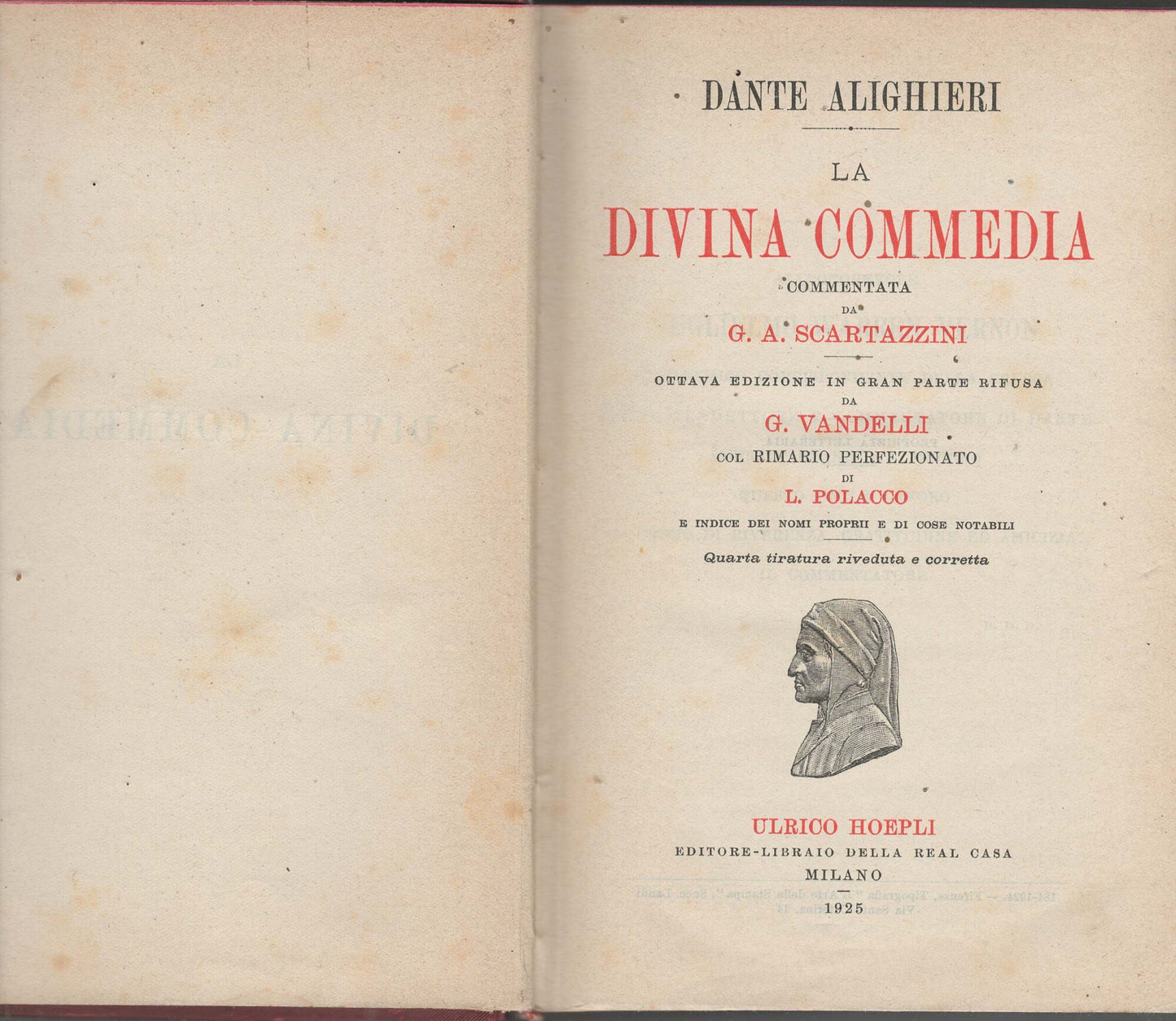 LA DIVINA COMMEDIA SCARTAZZINI HOEPLI 1925