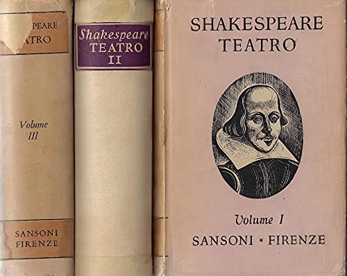 SHAKESPEARE TEATRO-SANSONI 3 VOLUMI COMPLETI 1949