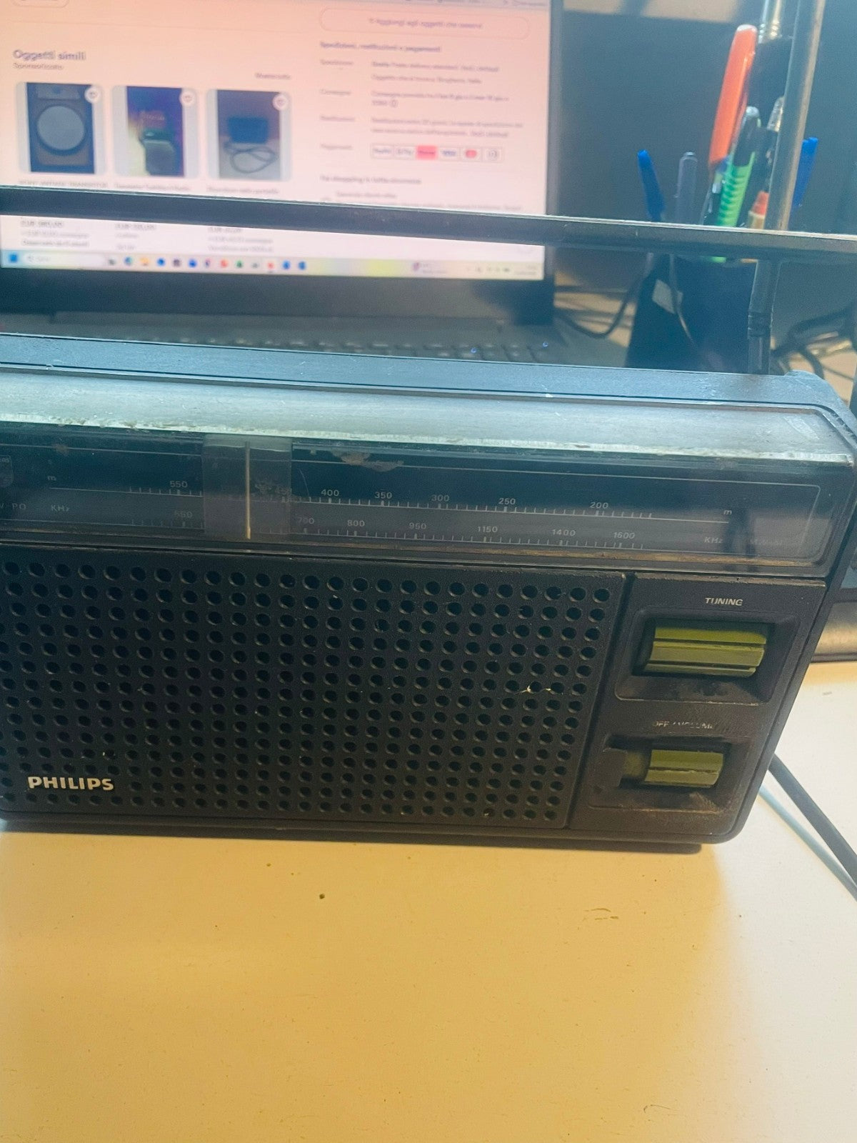 Radio Portatile Vintage Philips 90RL250 /01R - Anni '70 - Da Collezione / Modern