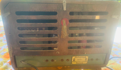 Radio d'Epoca a Valvole Minerva Milano Mobile in Legno Scala Parlante Vintage An