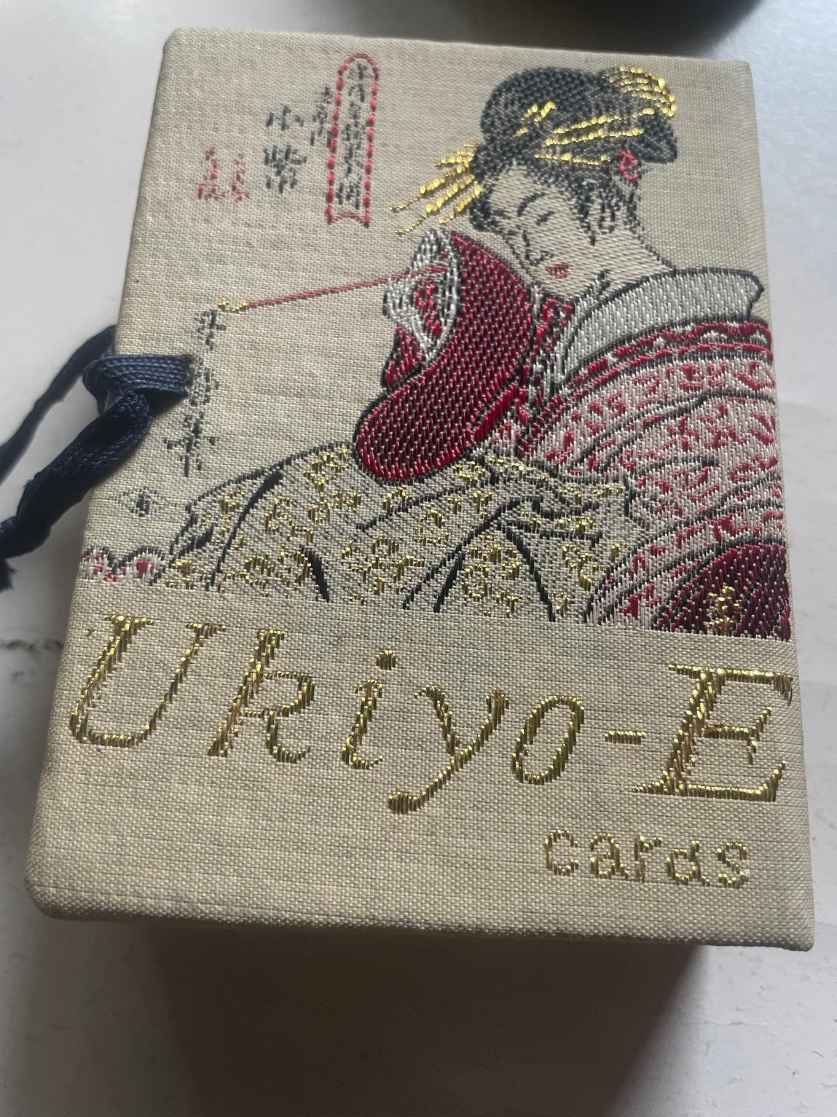 Mazzo Carte da Gioco Vintage Ukiyo-E Sanyo Enterprise Tokyo Box Ricamato