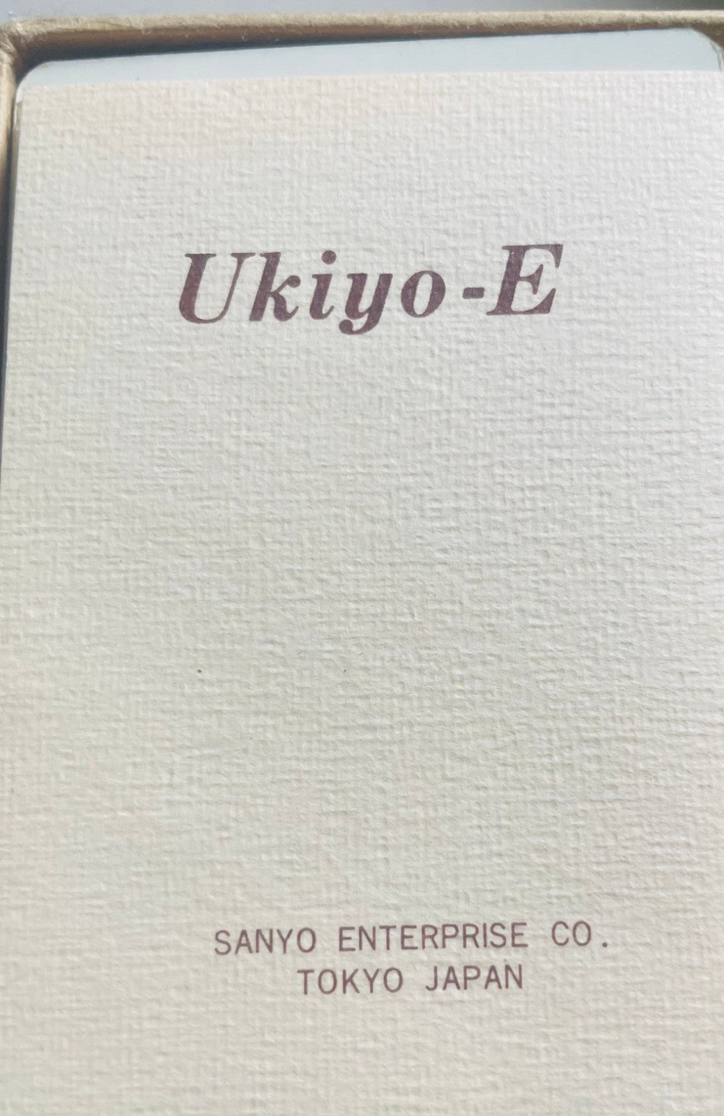 Mazzo Carte da Gioco Vintage Ukiyo-E Sanyo Enterprise Tokyo Box Ricamato