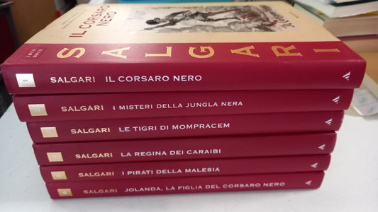 7 volum:i il corsaro nero,i pirati della malesia,la regina dei caraibi,i misteri della jungla nera.le tigri di mompracem,Jolanda la figlia del corsaro nero