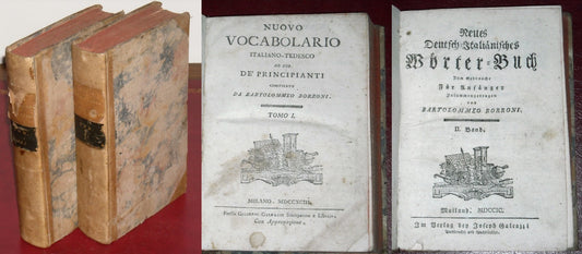 BARTOLOMMEO BORRONI NUOVO VOCABOLARIO ITALIANO TEDESCO AD USO PRINCIPIANTI TOMO 1