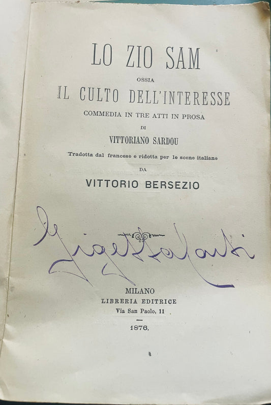 LO ZIO SAM OSSIA IL CULTO DELL'INTERESSE COMMEDIA IN 3 ATTI