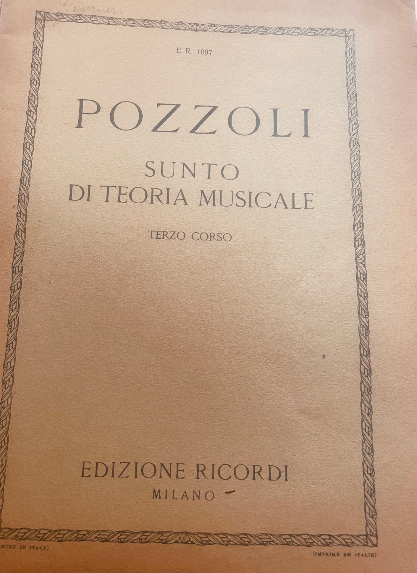 Sunto di teoria musicale. Terzo corso