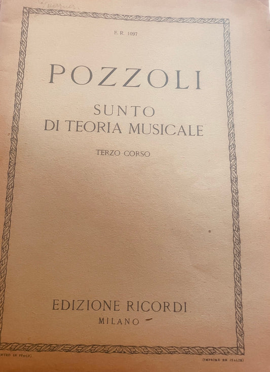 Sunto di teoria musicale. Terzo corso