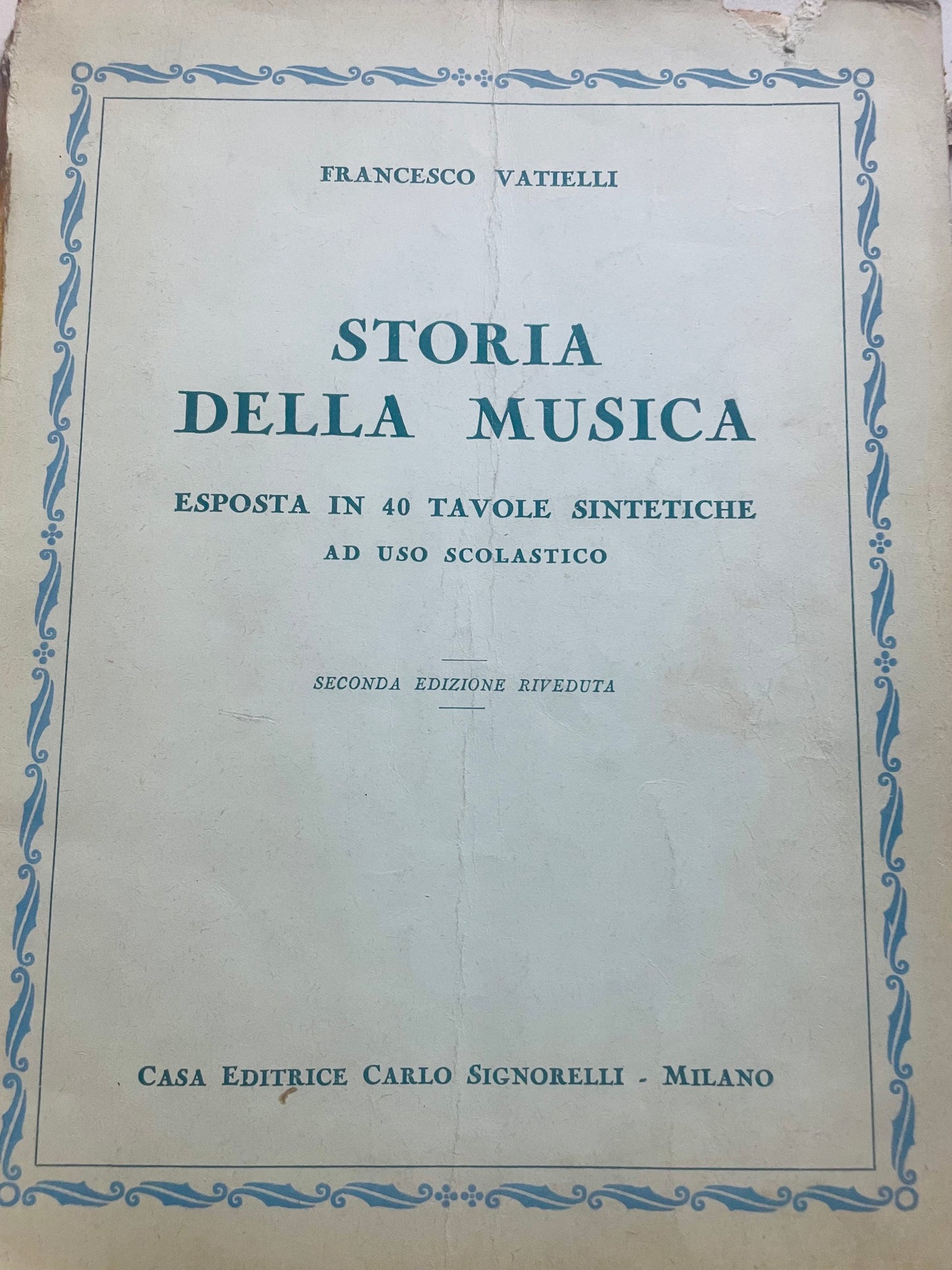 Storia della musica esposta in tavole sintetiche ad uso scolastico.