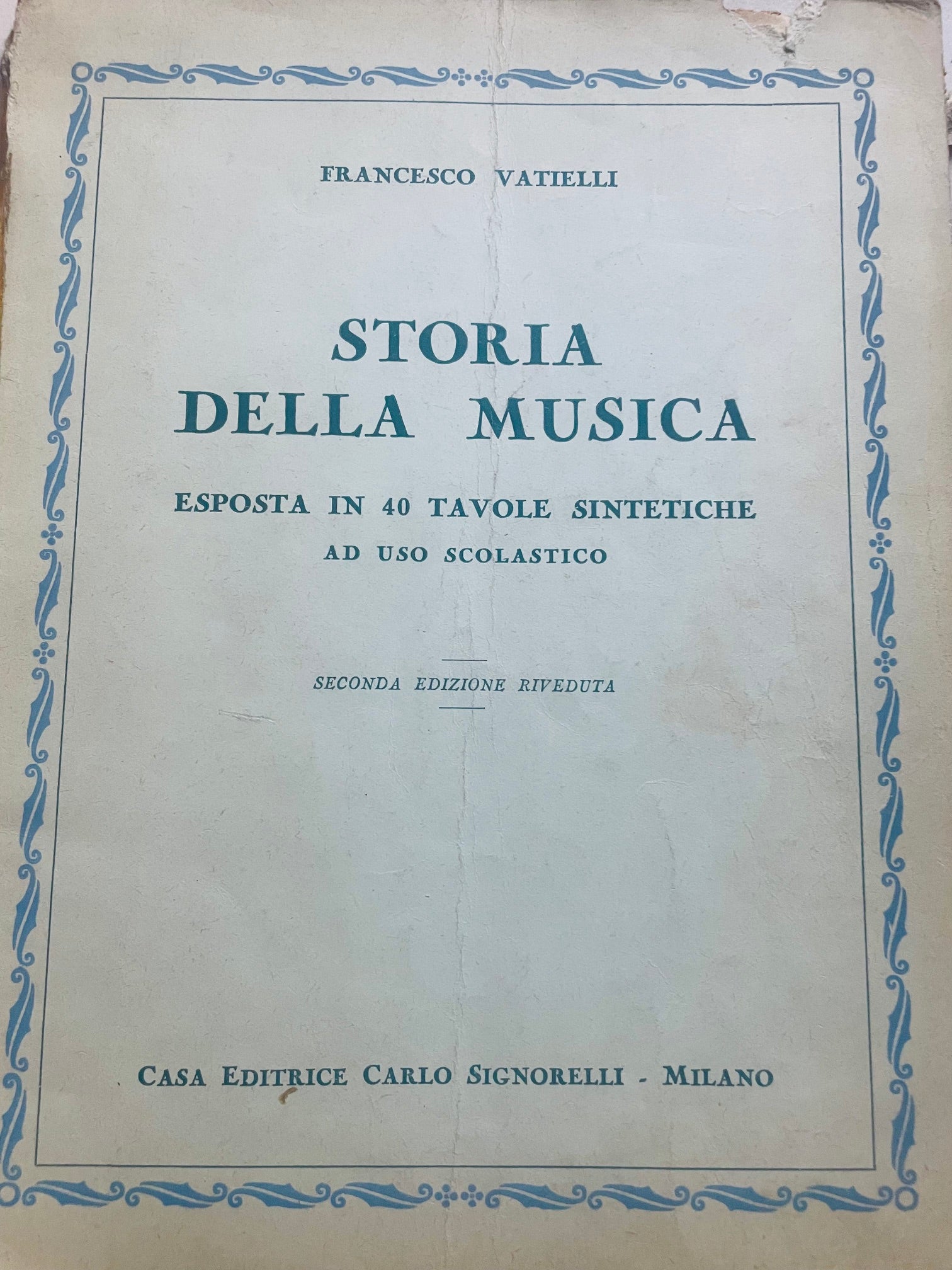 Storia della musica esposta in tavole sintetiche ad uso scolastico.