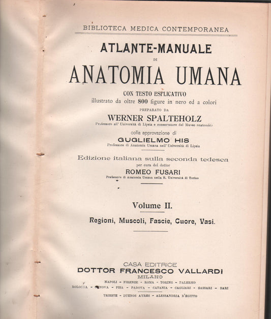 Atlante manuale di anatomia umana. Volume secondo