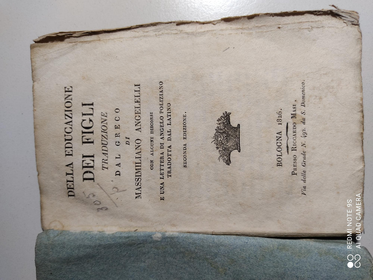 Della educazione dei figli - Traduzione dal greco di Massimiliano Angelelli con alcuni discorsi e una lettera di Angelo Poliziano tradotta dal latino - Seconda Edizione