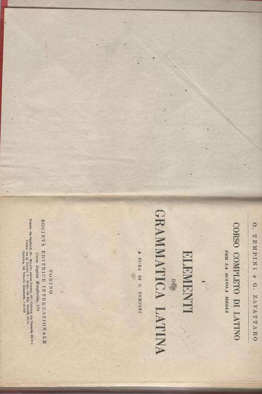 ELEMENTI DI GRAMMATICA LATINA