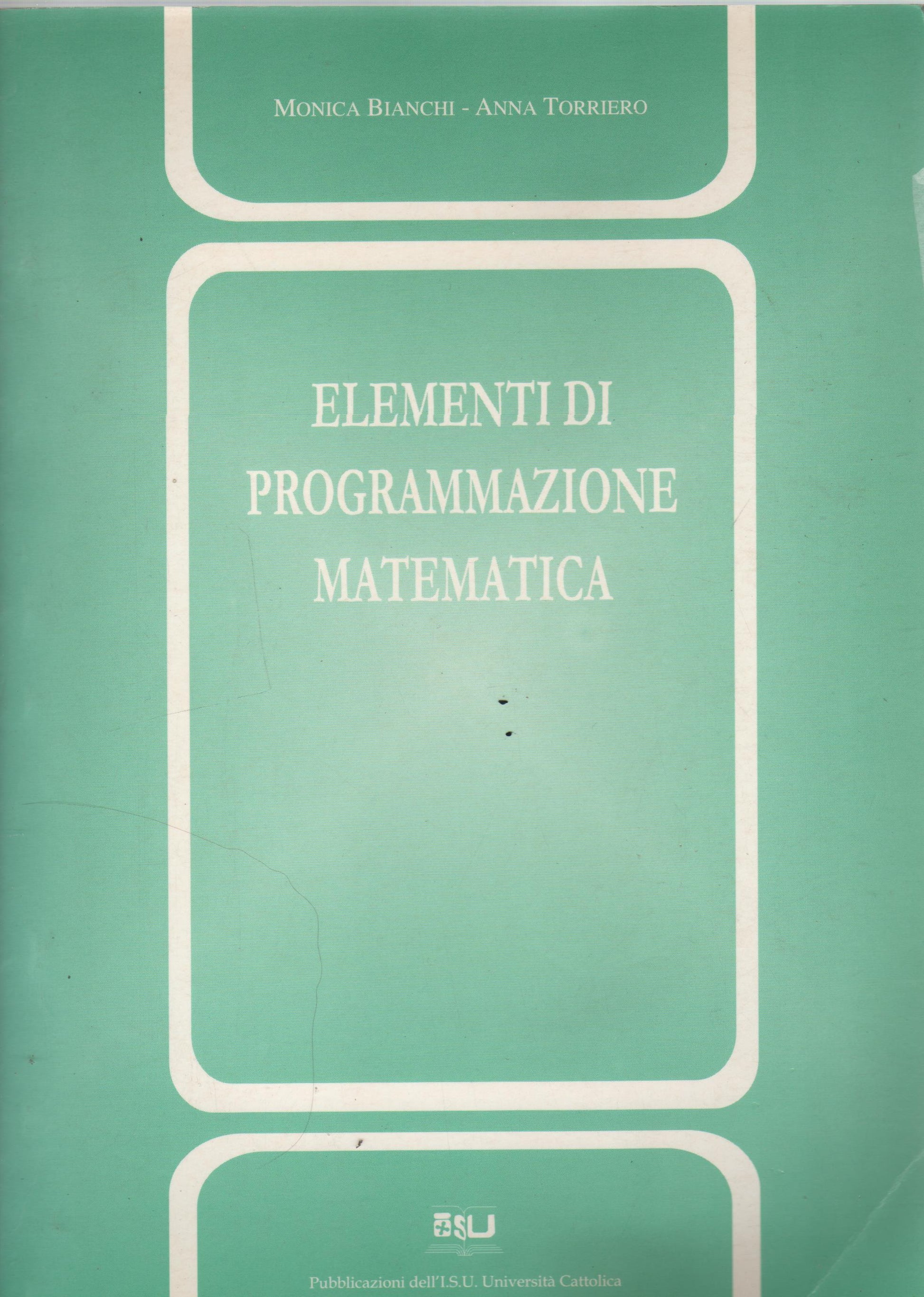 Elementi di programmazione matematica