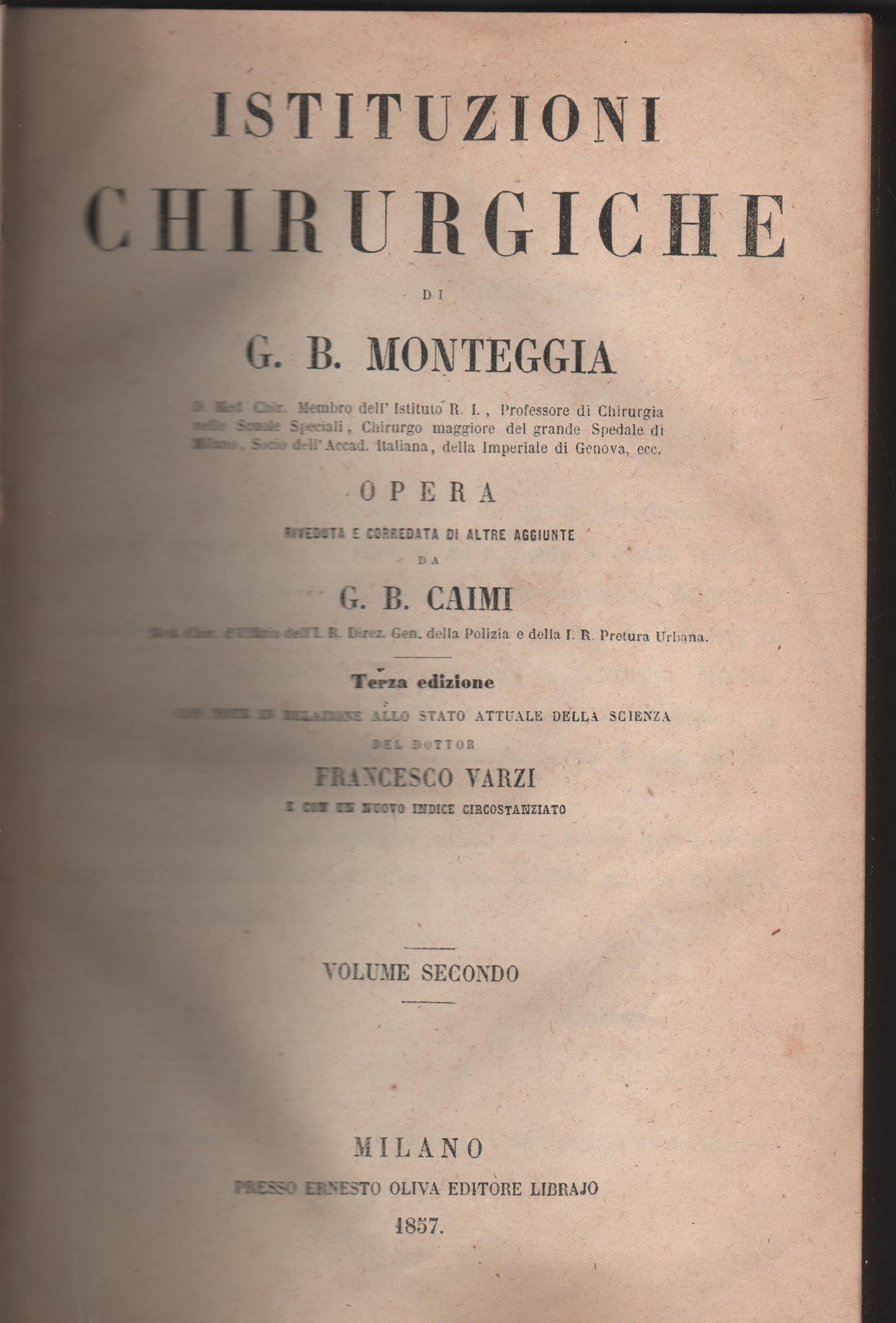 Istituzioni chirurgiche - Volume Secondo