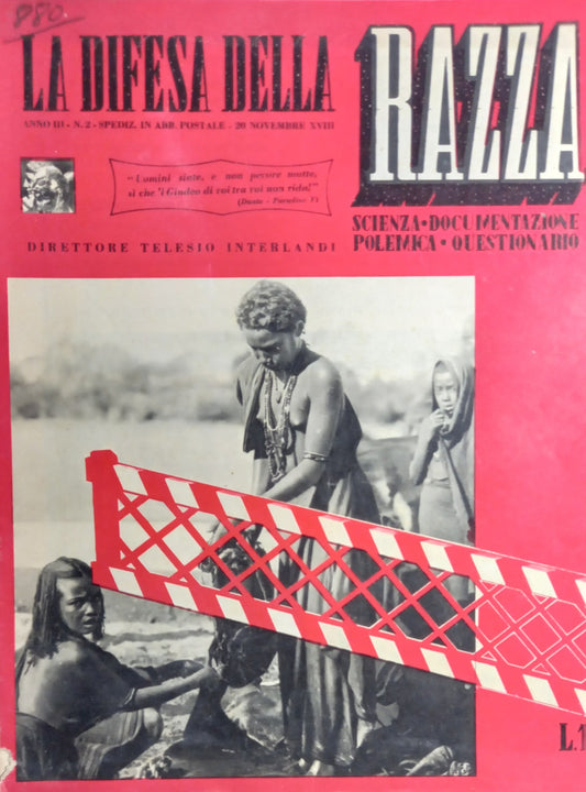 La difesa della razza - anno III N 2 - 20 novembre 1940
