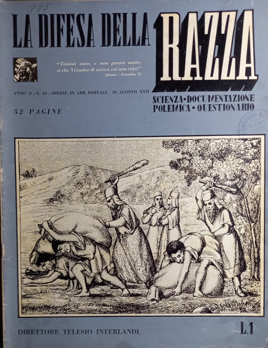 La difesa della razza - anno II N 20 - 20 agosto 1939