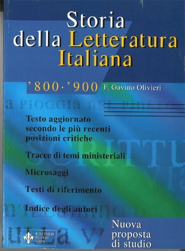 Storia della letteratura italiana 800-900. Una nuova proposta di studio