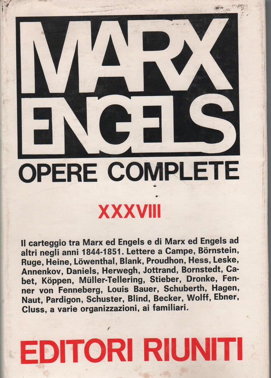 Opere complete vol XXXVIII Carteggio