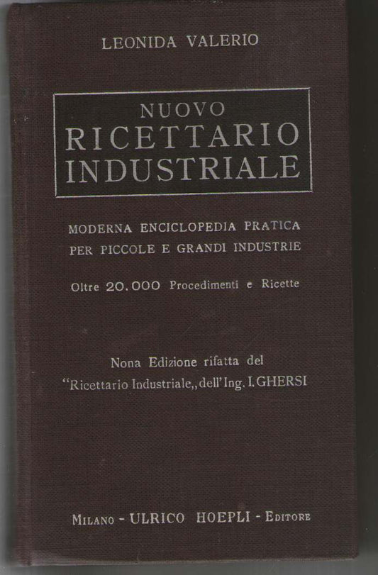 NUOVO RICETTARIO INDUSTRIALE.