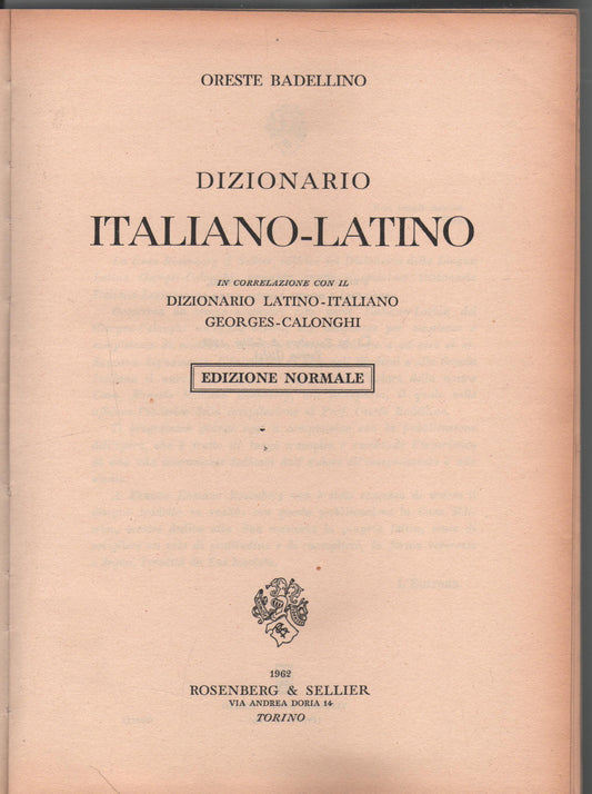 Dizionario Italiano - Latino