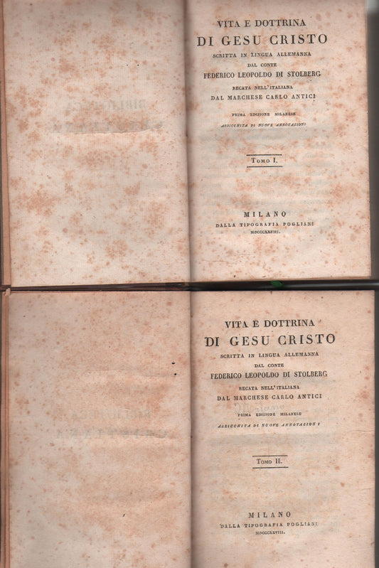 Vita e dottrina di gesu' cristo 2 volumi 1828